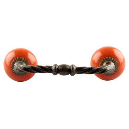 Orange Ceramic Cut Bridge Handles